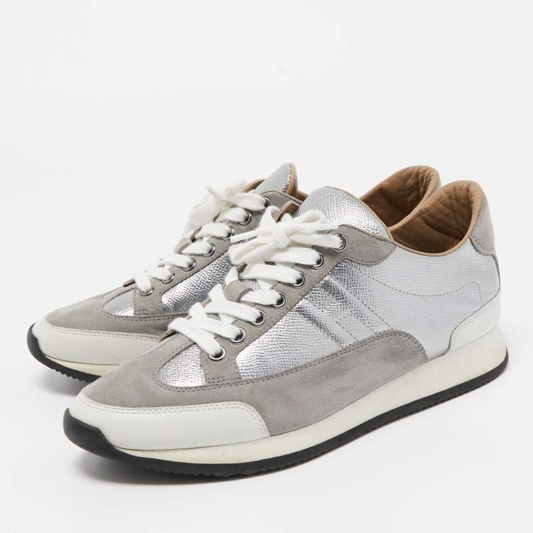 Pre Owned Hermes Multicolor Suede and Leather Quicker Sneakers Size 39