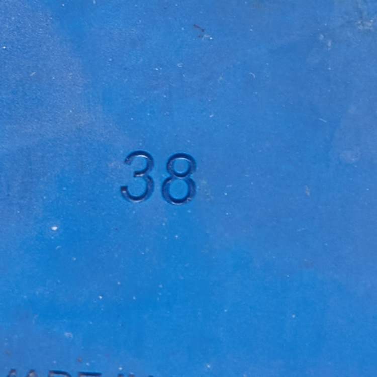 Pre Owned Hermes Blue D'ancre Chaine Rivage Flat Slides Size 38