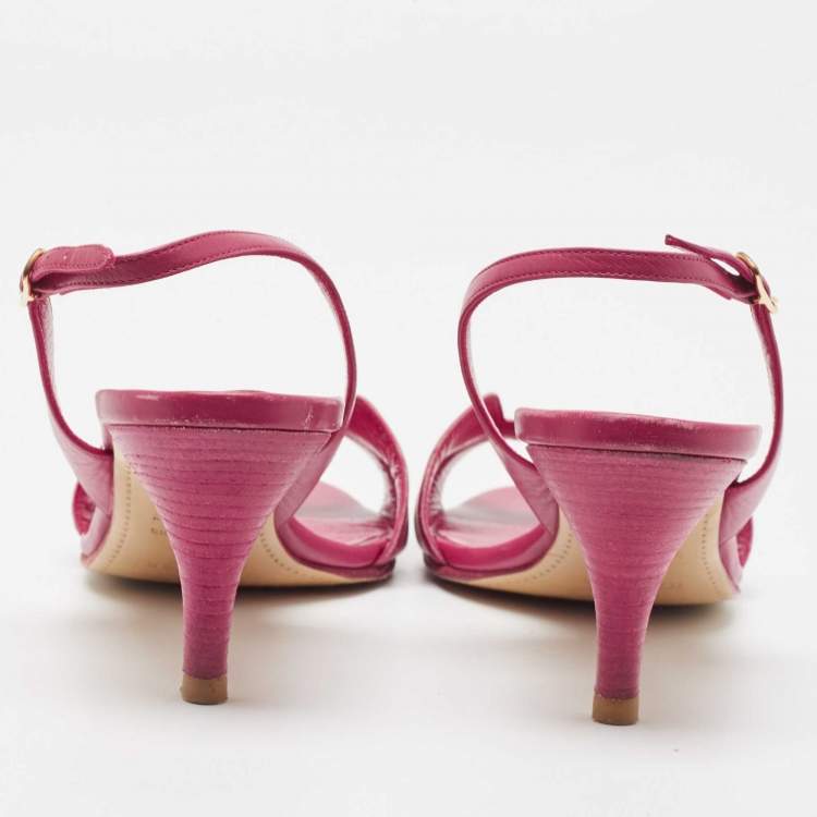 Pre Owned Hermes Purple Leather Night Sandals Size 38