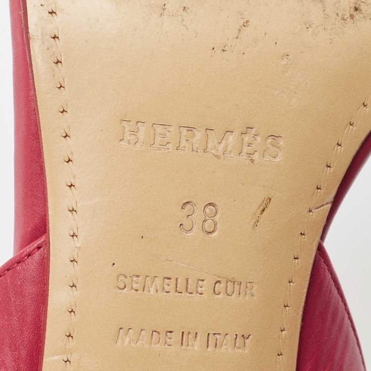 Pre Owned Hermes Purple Leather Night Sandals Size 38