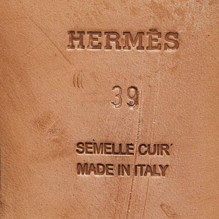Pre Owned Hermes Burgundy/Black Leather Neo Ankle Boots Size 39