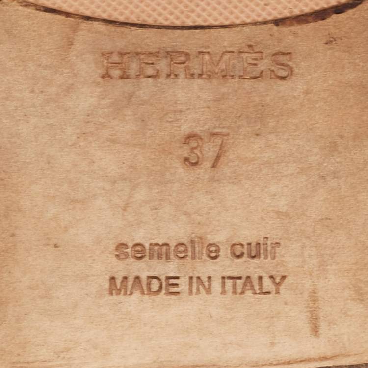 Pre Owned Hermes Purple Crocodile Leather Oran Flat Slides Size 37