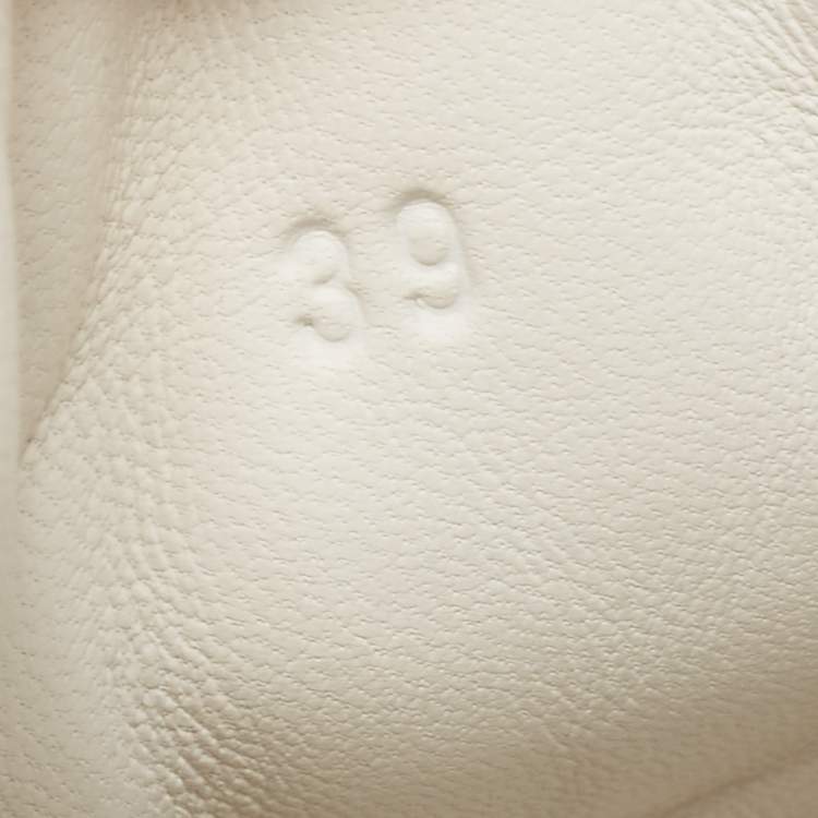 Pre Owned Hermes White Leather Daydream High Top Sneakers Size 39