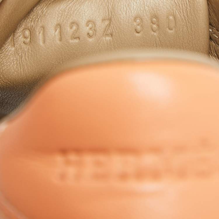 Pre Owned Hermes Two Tone Leather Trail Lace Up  Sneakers Size 38