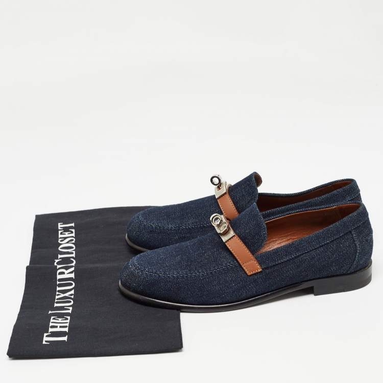 Pre Owned Hermès Blue Denim Destin Loafers Size 36.5