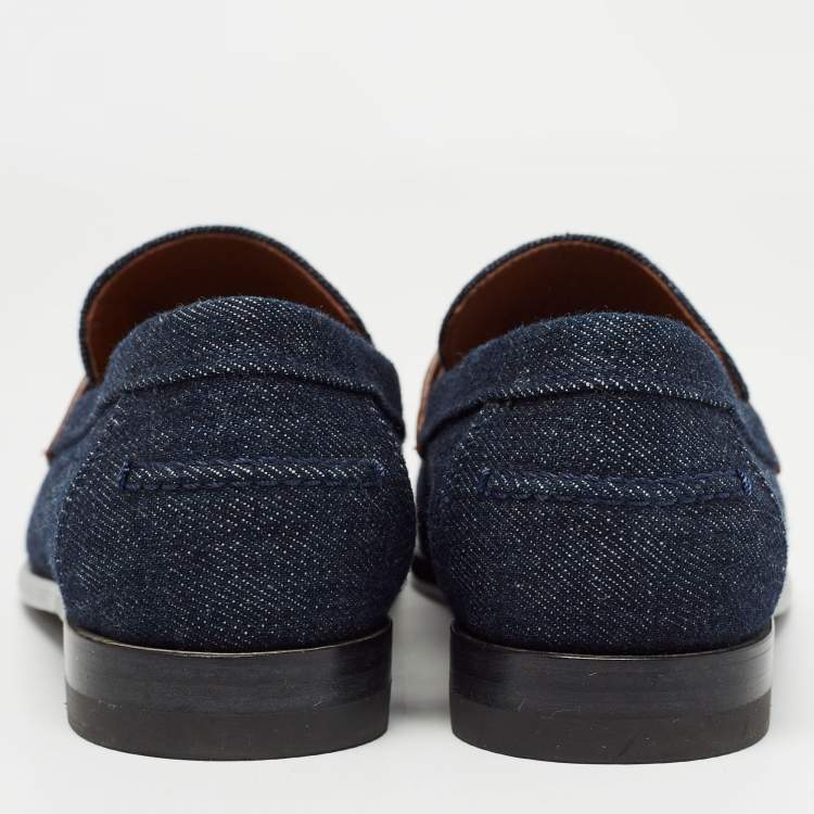 Pre Owned Hermès Blue Denim Destin Loafers Size 36.5