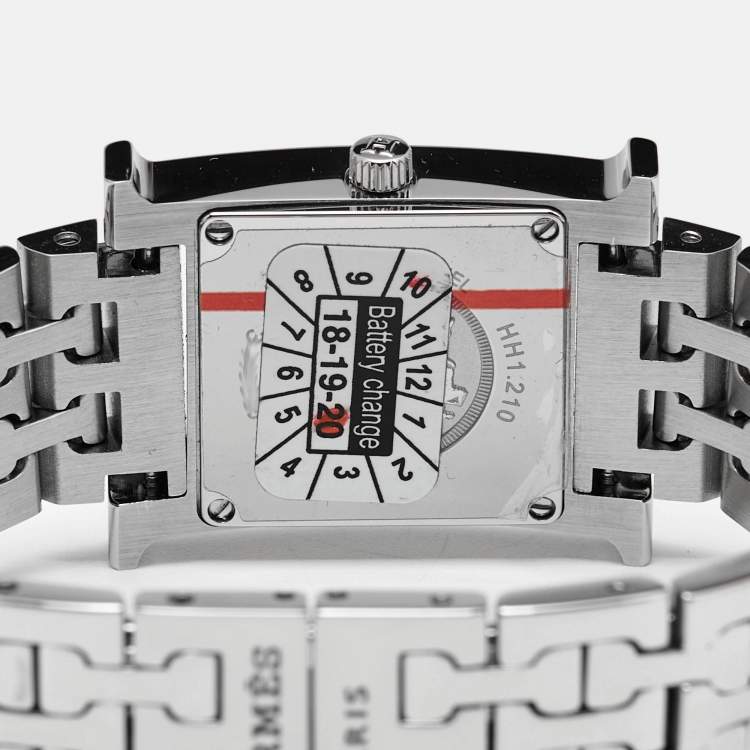 Pre Owned Hermes White Stainless Steel Heure H HH1.210 Women's Wristwatch 21 mm
