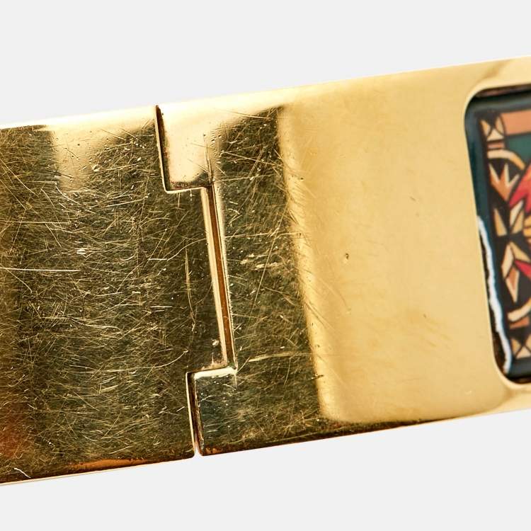 Pre Owned Hermes Champagne Gold Plated Stainless Steel Loquet L01.201 Women's Wristwatch 19 mm