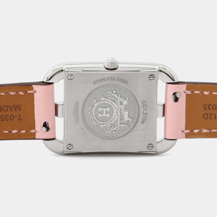 Pre Owned Hermes Cape Cod CC1.210.290 Quartz Mother of Pearl Stainless Steel Women's Wristwatch 23 mm