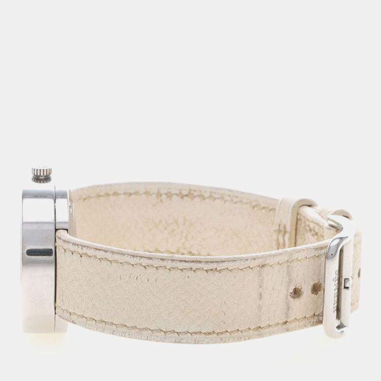 Pre Owned Hermes Passe Passe PP1.410 Quartz White Stainless Steel Women's Wristwatch 30 mm