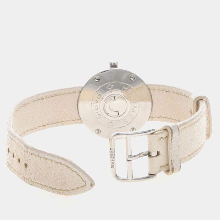 Pre Owned Hermes Passe Passe PP1.410 Quartz White Stainless Steel Women's Wristwatch 30 mm