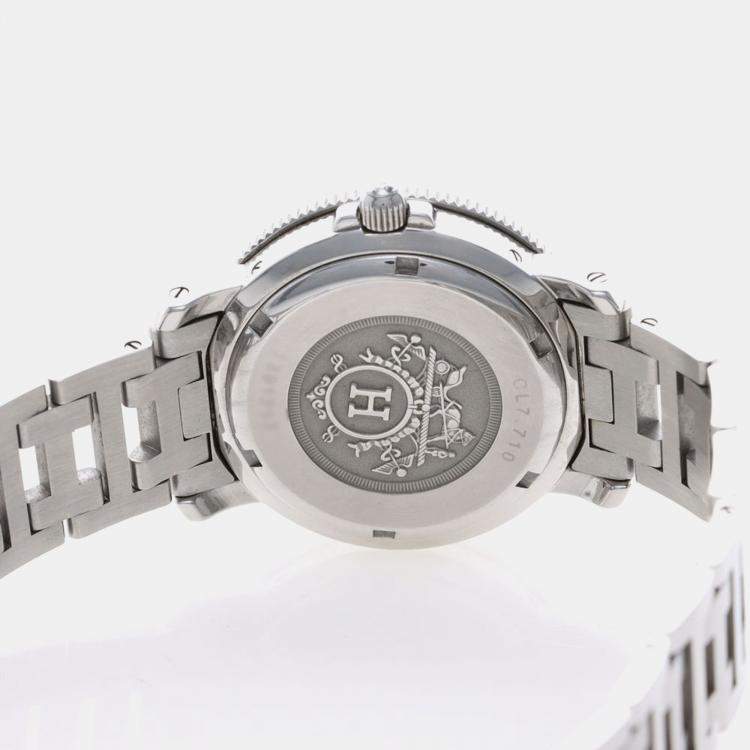 Pre Owned Hermes Clipper CL7.710 Quartz Stainless Steel Women's Wristwatch 38 mm