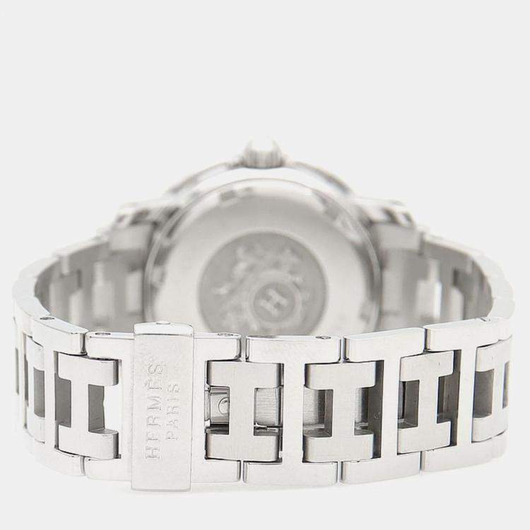 Pre Owned Hermes Clipper CL5.210 Quartz Stainless Steel Women's Wristwatch 28 mm