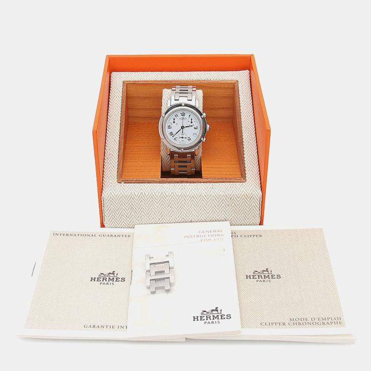 Pre Owned Hermes Clipper CL1.310 Quartz Stainless Steel Women's Wristwatch 31 mm