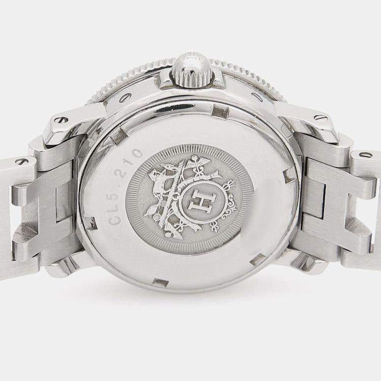 Pre Owned Hermes Clipper CL5.210 Quartz Stainless Steel Women's Wristwatch 28 mm