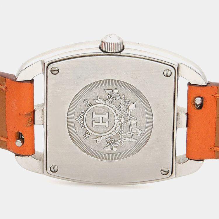 Pre Owned Hermes Cape Cod CT1.210a Quartz Silver Stainless Steel Women's Wristwatch 26.5 mm