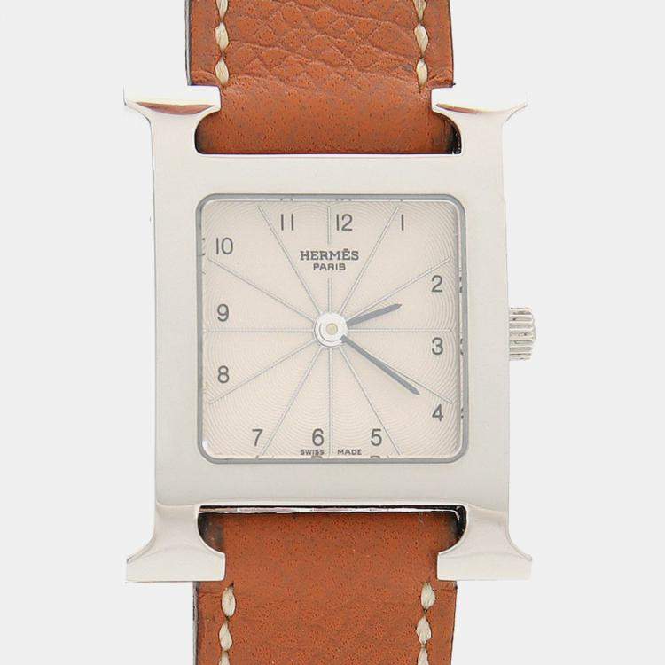 Pre Owned Hermes Heure H HH1.210 Quartz Stainless Steel Women's Wristwatch 21 mm