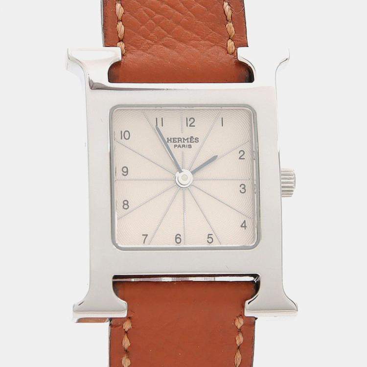 Pre Owned Hermes H Heure HH1.210 Quartz Stainless Steel Women's Wristwatch 21 mm