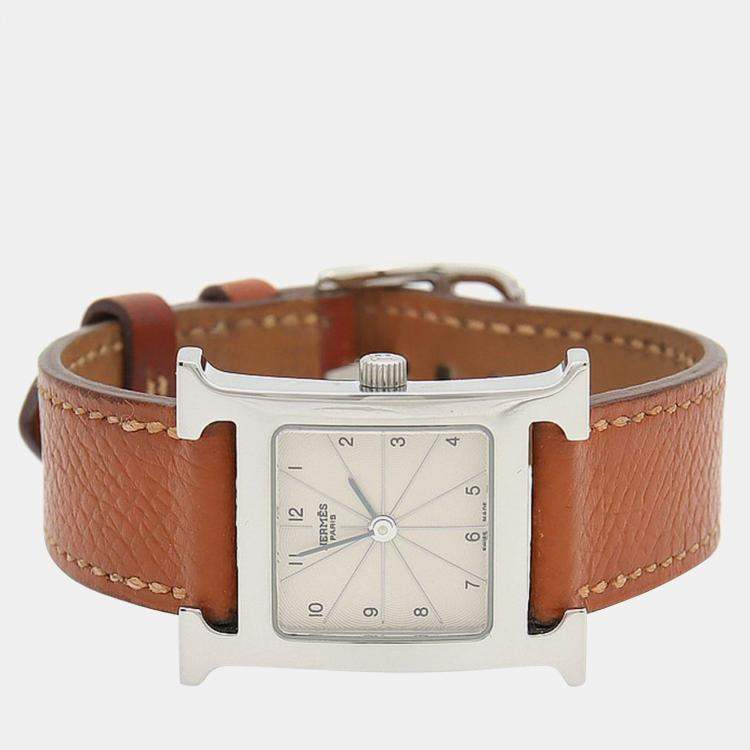 Pre Owned Hermes H Heure HH1.210 Quartz Stainless Steel Women's Wristwatch 21 mm
