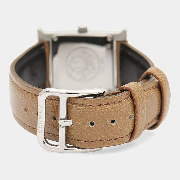 مملوكة مسبقًا Hermes Heure H HH1.210 Quartz Stainless Steel Womens Wristwatch 21 mm