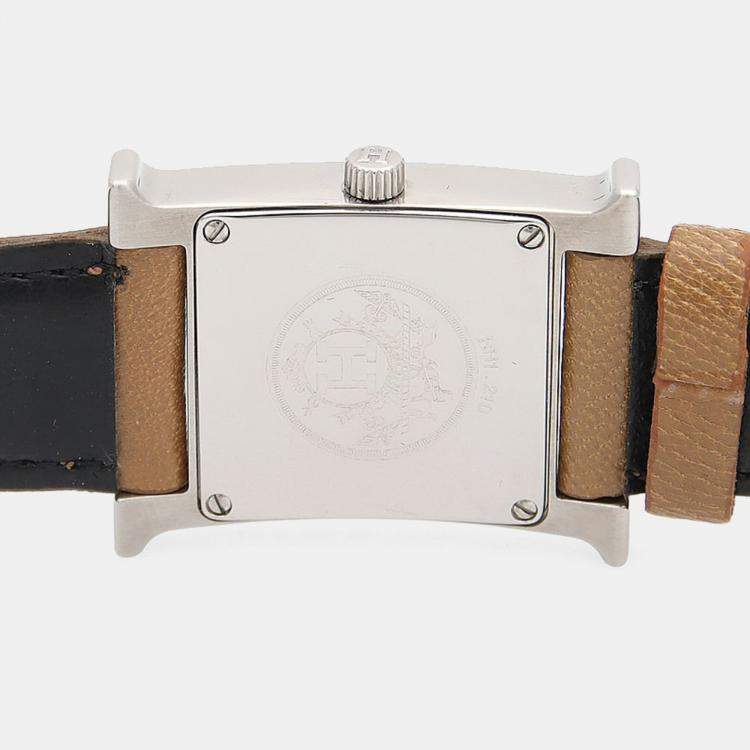 مملوكة مسبقًا Hermes Heure H HH1.210 Quartz Stainless Steel Womens Wristwatch 21 mm