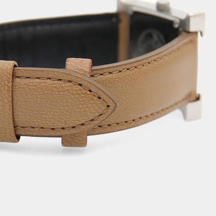 مملوكة مسبقًا Hermes Heure H HH1.210 Quartz Stainless Steel Womens Wristwatch 21 mm