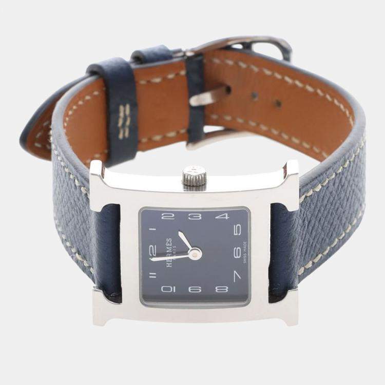 Pre Owned Hermes Heure H HH1.210 Quartz Stainless Steel Womens Wristwatch 21.5 mm