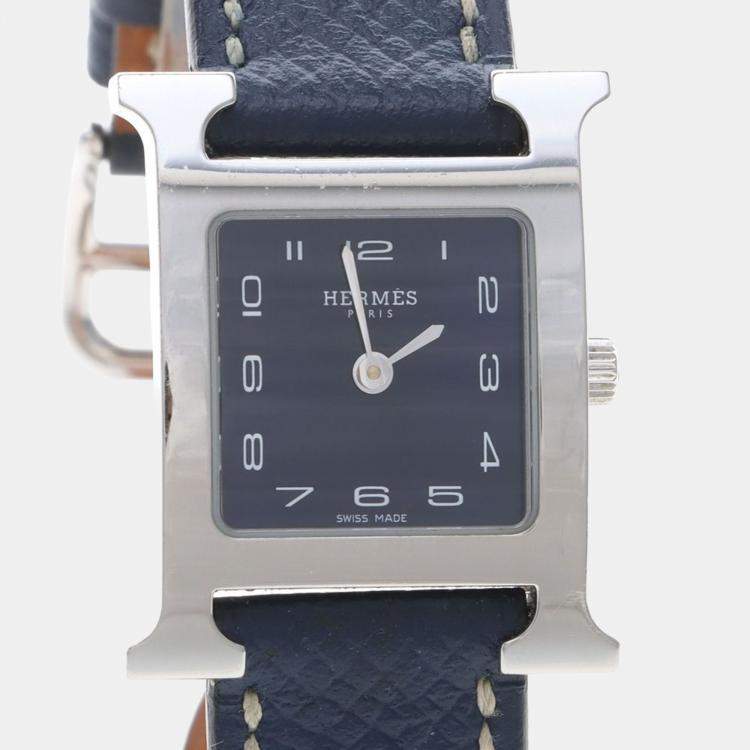 Pre Owned Hermes Heure H HH1.210 Quartz Stainless Steel Womens Wristwatch 21.5 mm