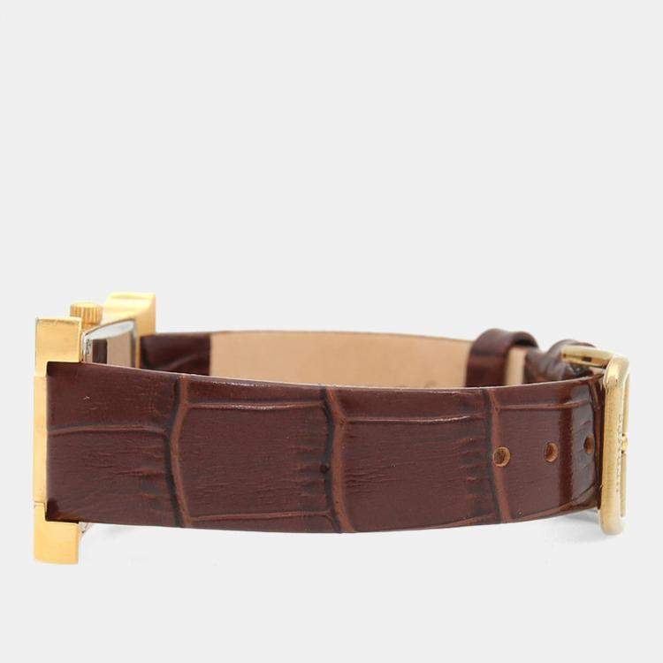 Pre Owned Hermes Heure H HH1.201 Quartz Gold Plated Stainless Steel Womens Wristwatch 21 mm