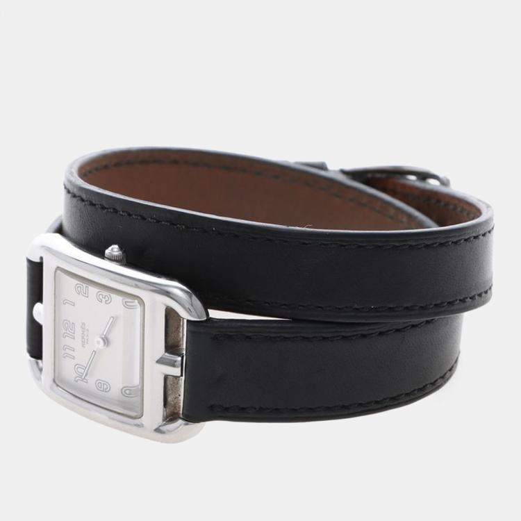 Pre Owned Hermes Cape Cod CC1.210 Quartz Stainless Steel Womens Wristwatch 23 mm