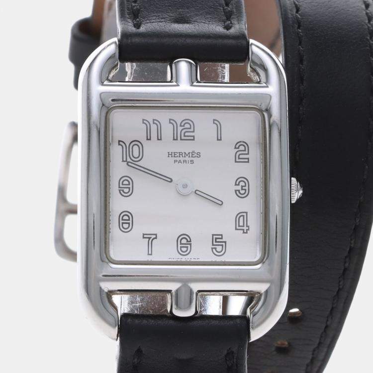 Pre Owned Hermes Cape Cod CC1.210 Quartz Stainless Steel Womens Wristwatch 23 mm