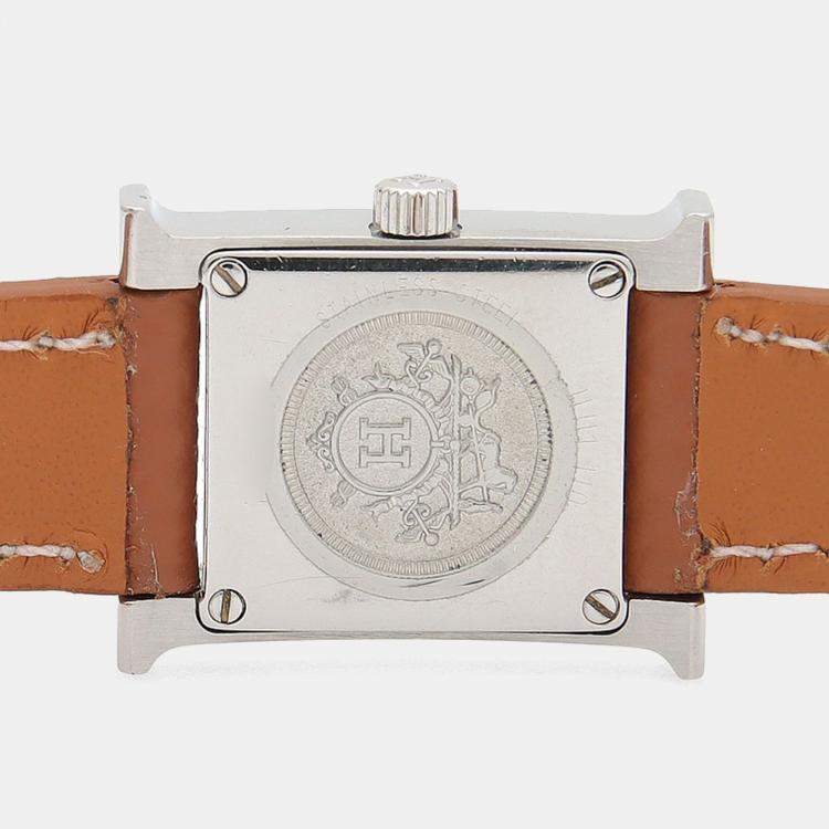 Pre Owned Hermes Heure H HH1.110 Quartz Stainless Steel Womens Wristwatch 17.5 mm