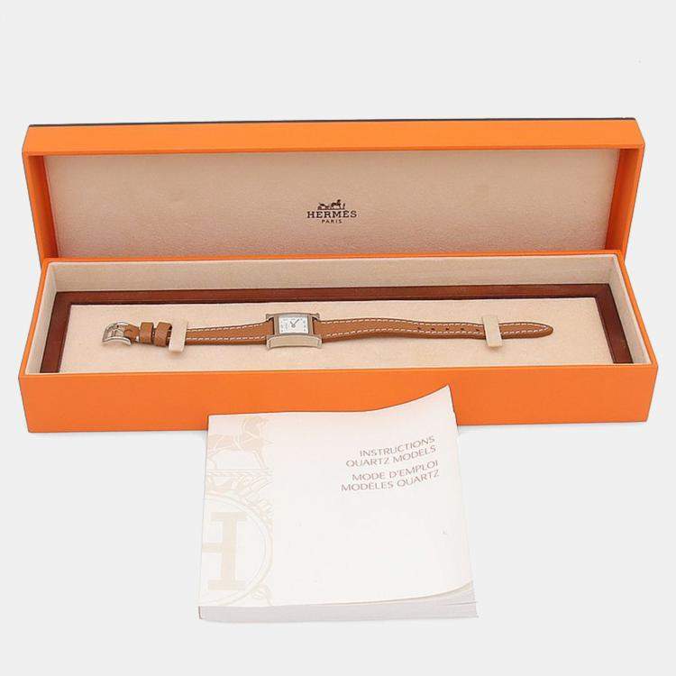 Pre Owned Hermes Heure H HH1.110 Quartz Stainless Steel Womens Wristwatch 17.5 mm