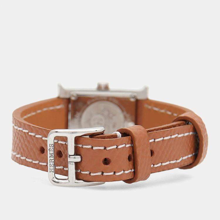 Pre Owned Hermes Heure H HH1.110 Quartz Stainless Steel Womens Wristwatch 17.5 mm