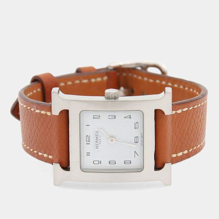 Pre Owned Hermes Heure H HH1.210 Quartz Stainless Steel Womens Wristwatch 21 mm