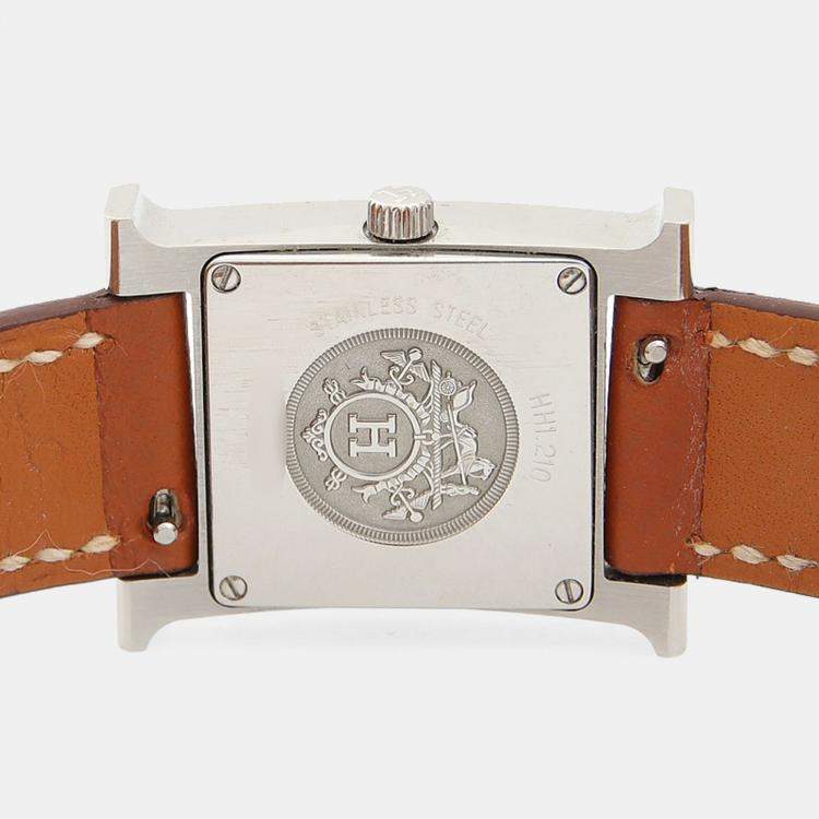 Pre Owned Hermes Heure H HH1.210 Quartz Stainless Steel Womens Wristwatch 21 mm