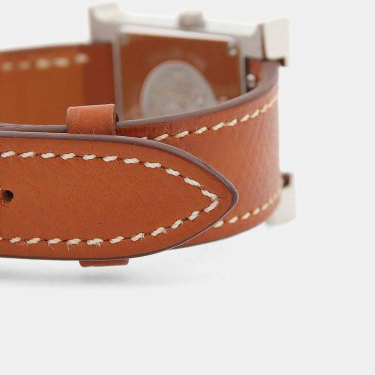 Pre Owned Hermes Heure H HH1.210 Quartz Stainless Steel Womens Wristwatch 21 mm
