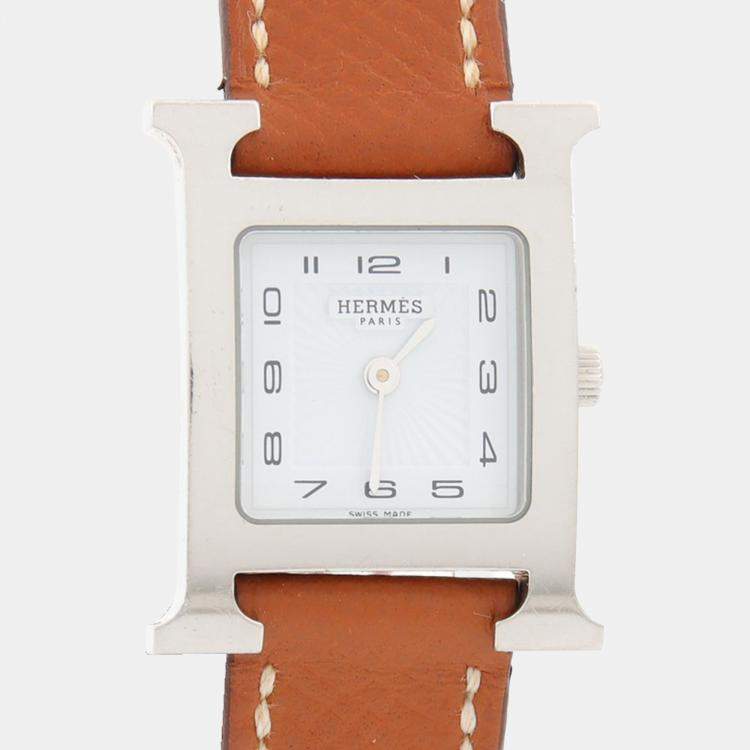 Pre Owned Hermes Heure H HH1.210 Quartz Stainless Steel Womens Wristwatch 21 mm