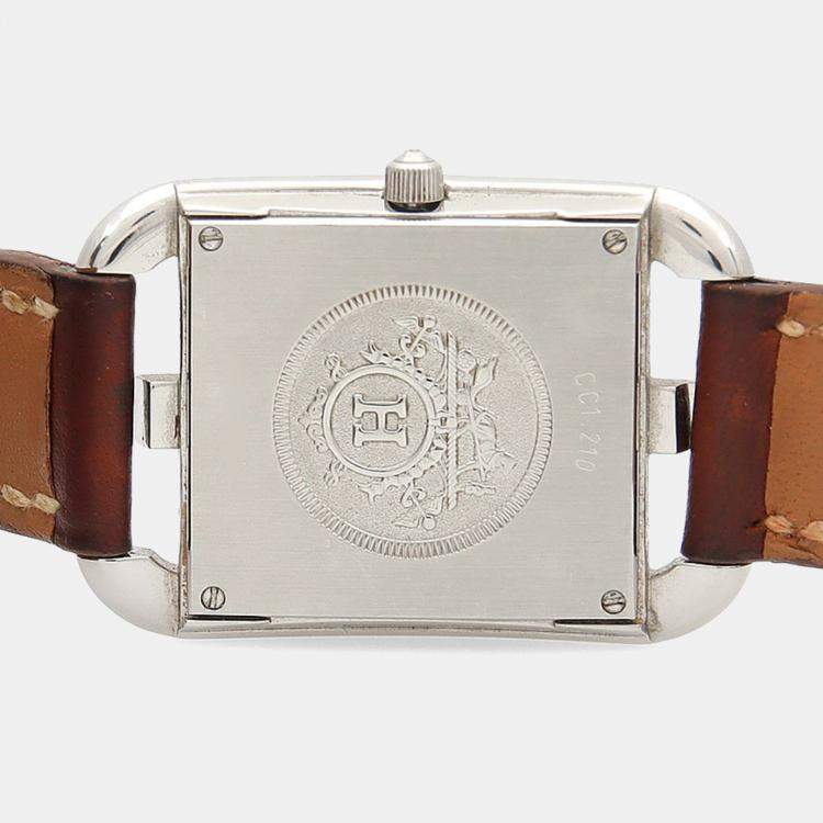 Pre Owned Hermes Cape Cod CC1.210 Quartz Stainless Steel Womens Wristwatch 23 mm