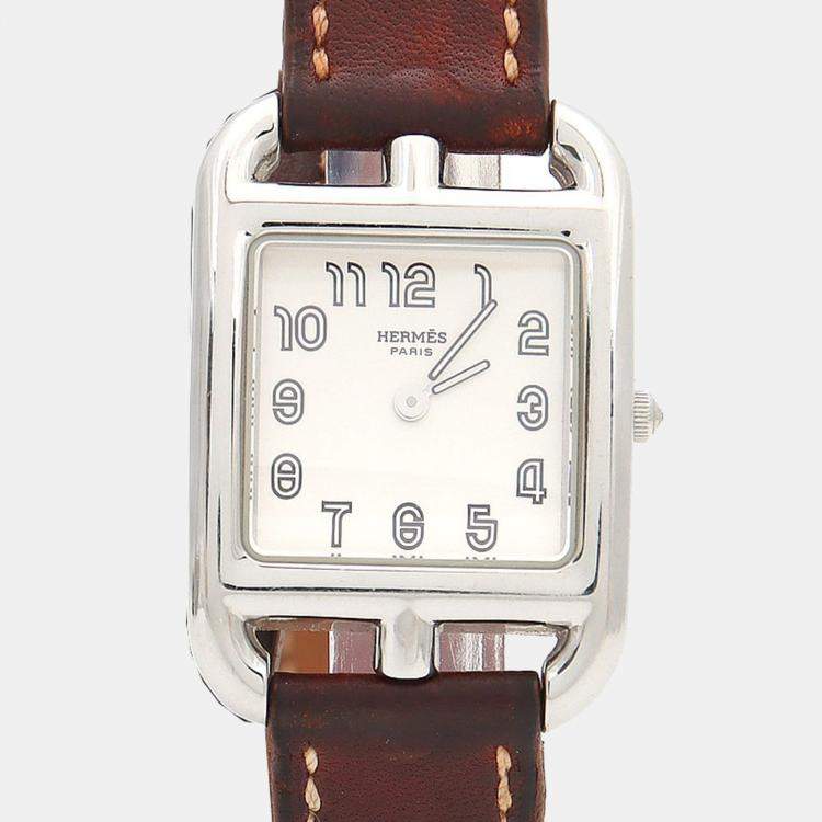 Pre Owned Hermes Cape Cod CC1.210 Quartz Stainless Steel Womens Wristwatch 23 mm