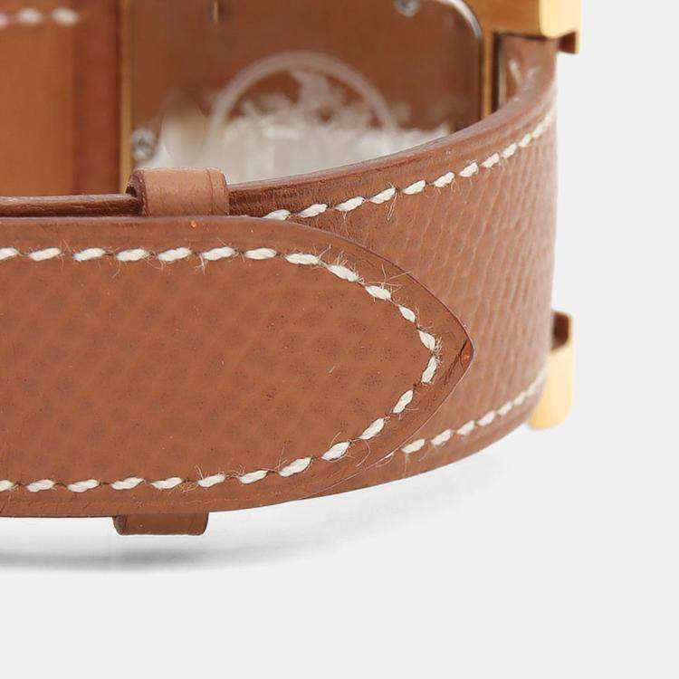 Pre Owned Hermes Heure H HH1.501 Quartz Gold Plated Stainless Steel Men's Wristwatch 26 mm