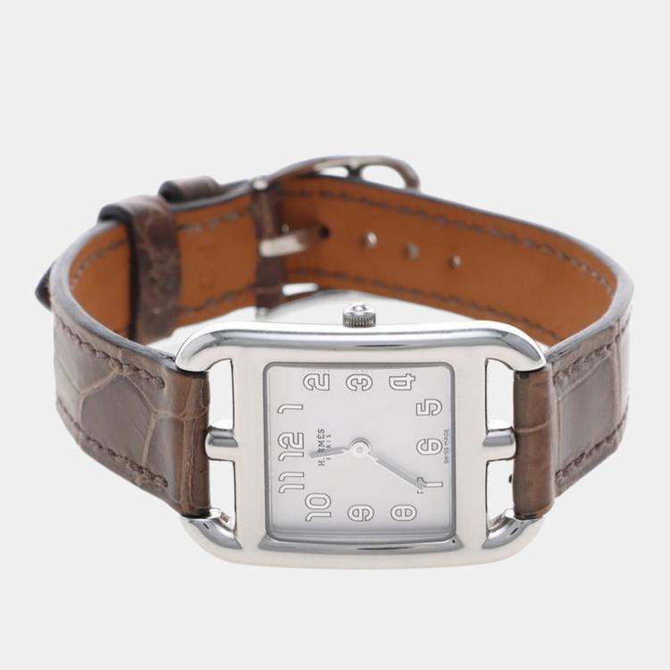 Pre Owned Hermes Cape Cod CC1.210a Quartz Stainless Steel Womens Wristwatch 23 mm