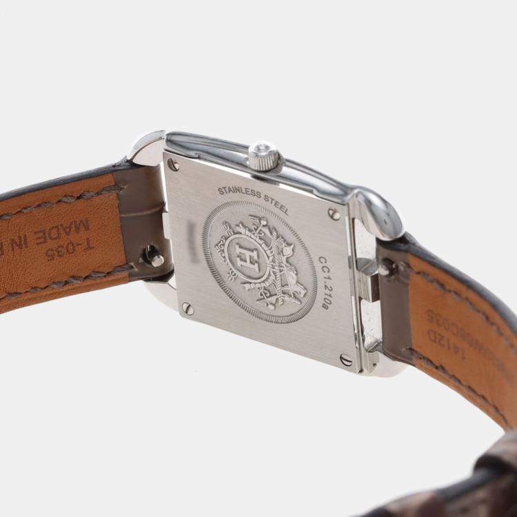 Pre Owned Hermes Cape Cod CC1.210a Quartz Stainless Steel Womens Wristwatch 23 mm