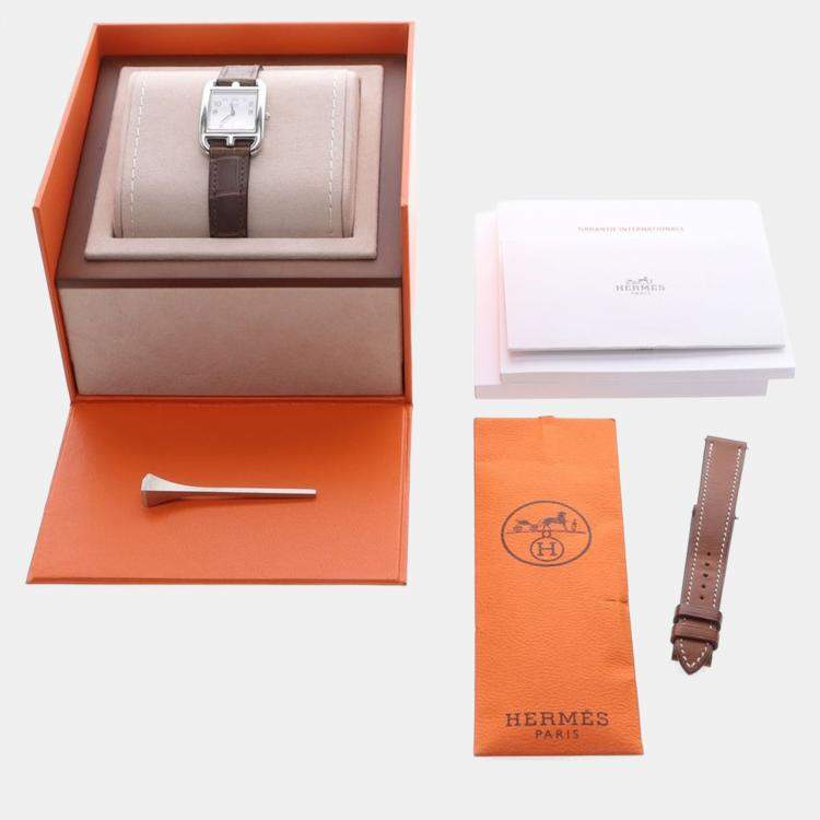 Pre Owned Hermes Cape Cod CC1.210a Quartz Stainless Steel Womens Wristwatch 23 mm