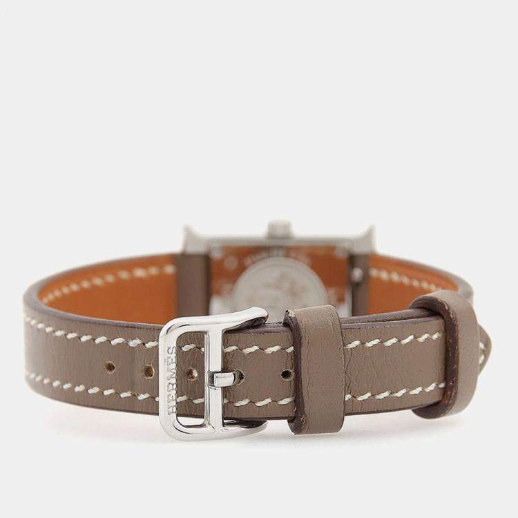 Pre Owned Hermes Heure H HH1.110 Quartz Stainless Steel Womens Wristwatch 17 mm