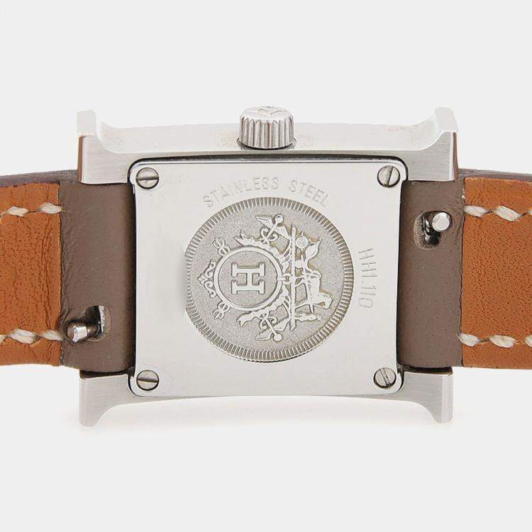 Pre Owned Hermes Heure H HH1.110 Quartz Stainless Steel Womens Wristwatch 17 mm