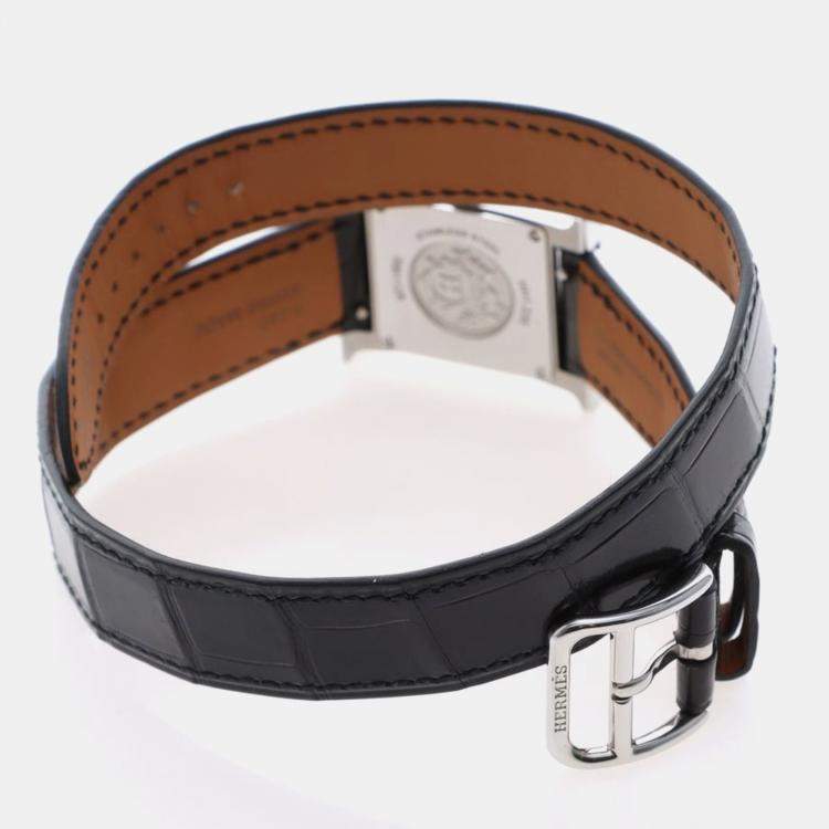 مملوكة مسبقًا Hermes Heure H HH1.235 Quartz Stainless Steel Womens Wristwatch 21.5 mm