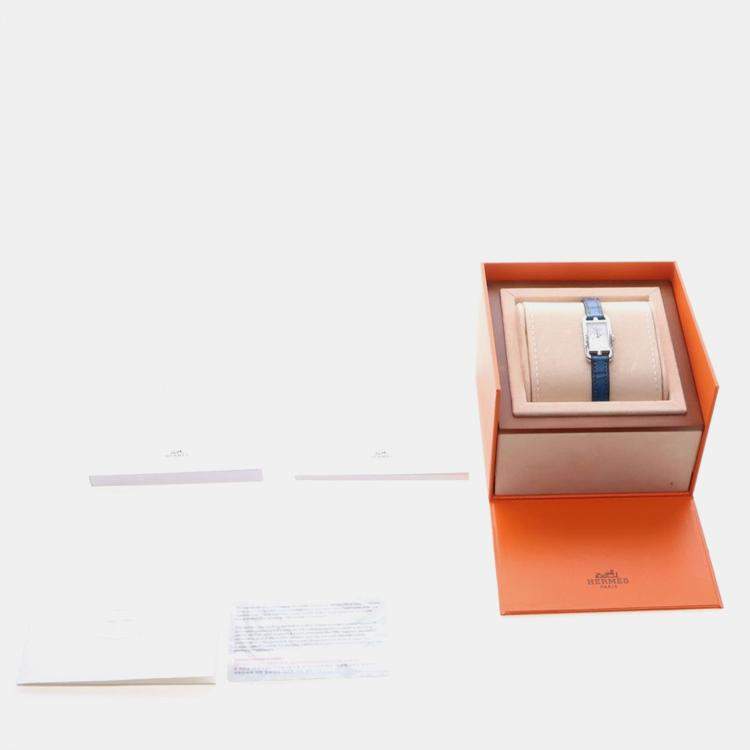 Pre Owned Hermes Nantucket NA2.131 Quartz Diamond Stainless Steel Womens Wristwatch 17 mm