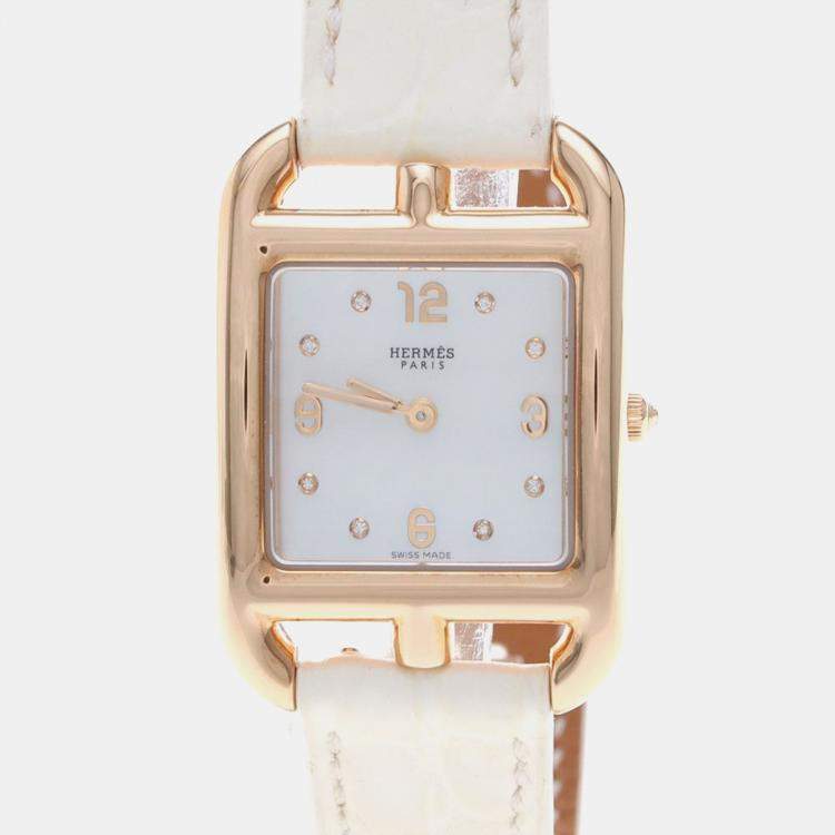 مملوكة مسبقًا Hermes Cape Cod CC1.270a Quartz Rose Gold Women's Wristwatch 23 mm