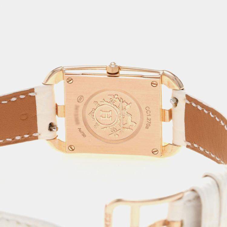 مملوكة مسبقًا Hermes Cape Cod CC1.270a Quartz Rose Gold Women's Wristwatch 23 mm
